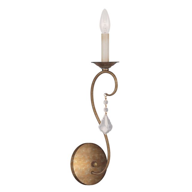 Livex 6421-48 Chesterfield-Pennington 1 Light 17 Inch Tall Wall Sconce In Antique Gold Leaf