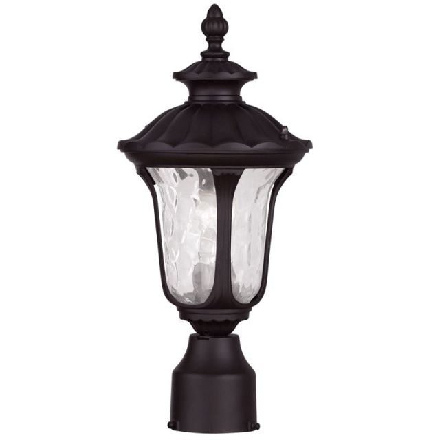 Livex 7848-07 Oxford 1 Light 16 Inch Tall Outdoor Post Lantern In Bronze with Clear Water Glass