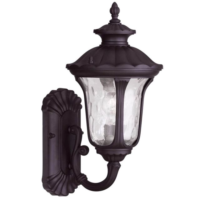 Livex 7850-07 Oxford 1 Light 16 Inch Tall Outdoor Wall Lantern In Bronze with Clear Water Glass