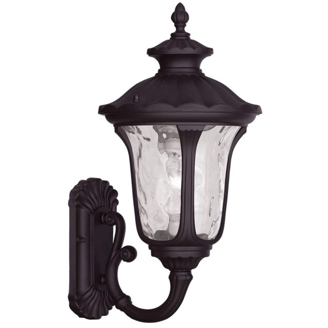 Livex 7852-07 Oxford 1 Light 18 Inch Tall Outdoor Wall Lantern In Bronze with Clear Water Glass