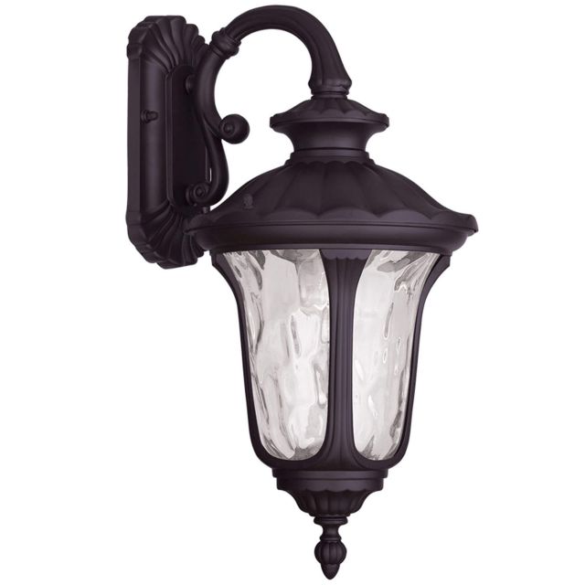 Livex 7853-07 Oxford 1 Light 19 Inch Tall Outdoor Wall Lantern In Bronze with Clear Water Glass