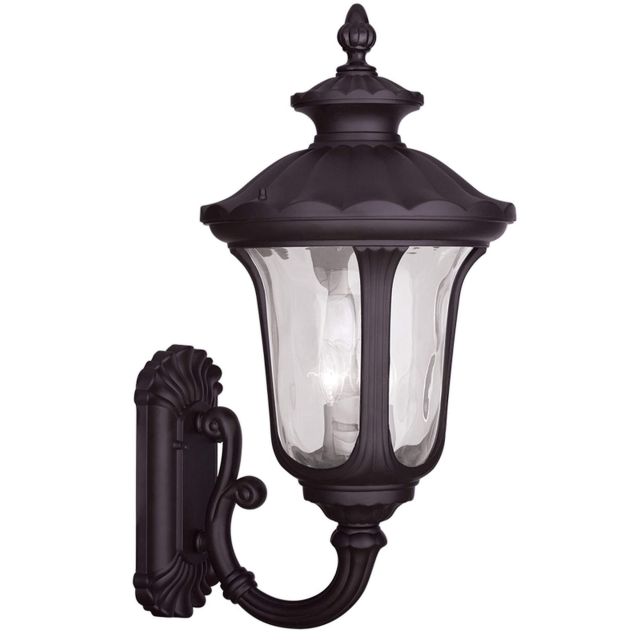 Livex 7856-07 Oxford 3 Light 22 Inch Tall Outdoor Wall Lantern In Bronze with Clear Water Glass