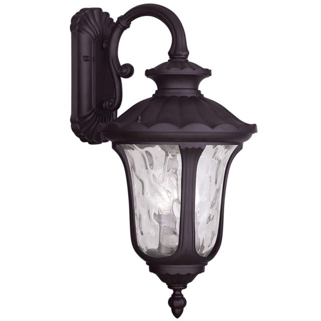 Livex 7857-07 Oxford 3 Light 23 Inch Tall Outdoor Wall Lantern In Bronze with Clear Water Glass