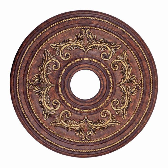 Livex 8200-63 Versailles 23 inch Ceiling Medallions In Verona Bronze-Aged Gold Leaf Accents