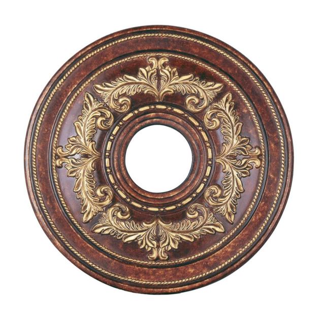 Livex 8205-63 Versailles 18 inch Ceiling Medallion in Verona Bronze-Aged Gold Leaf Accents