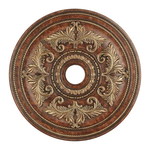 Livex 8210-63 Versailles 31 inch Ceiling Medallions In Verona Bronze-Aged Gold Leaf Accents