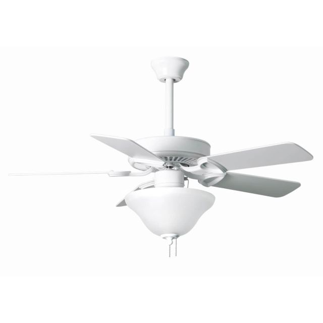 Matthews Fan Company AM-USA-WH-42-LK America 42 inch 5 Blade Pull Chain LED Ceiling Fan in Gloss White