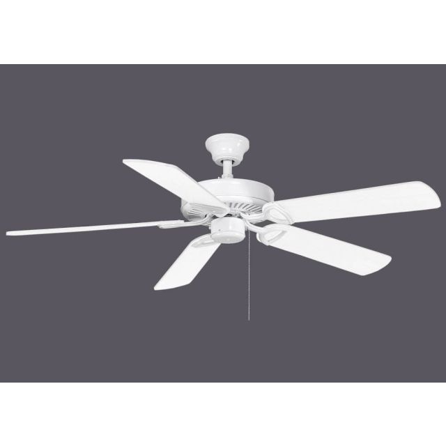 Matthews Fan Company AM-TW-WH-42 America 42 inch 5 Blade Paddle Ceiling Fan in Gloss White with Reversible White-Light Oak Wood Tone Blade