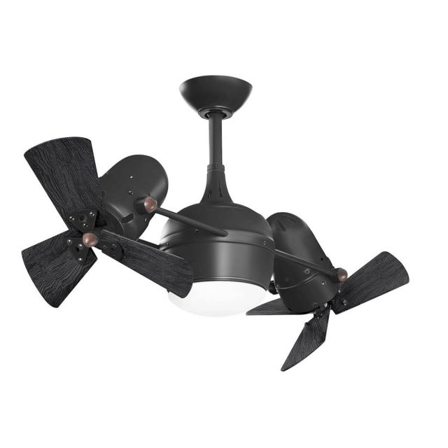 Matthews Fan Company DGLK-BK-WDBK Dagny 38 inch 6 Blade Dual Rotational LED Ceiling Fan in Matte Black