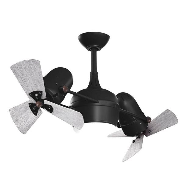 Matthews Fan Company DGLK-BK-WDBW Dagny 38 inch 6 Blade Dual Rotational LED Ceiling Fan in Matte Black with Barnwood Tone Blade