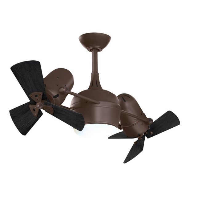 Matthews Fan Company DGLK-TB-WDBK Dagny 38 inch 6 Blade Dual Rotational LED Ceiling Fan in Textured Bronze with Matte Black Blade