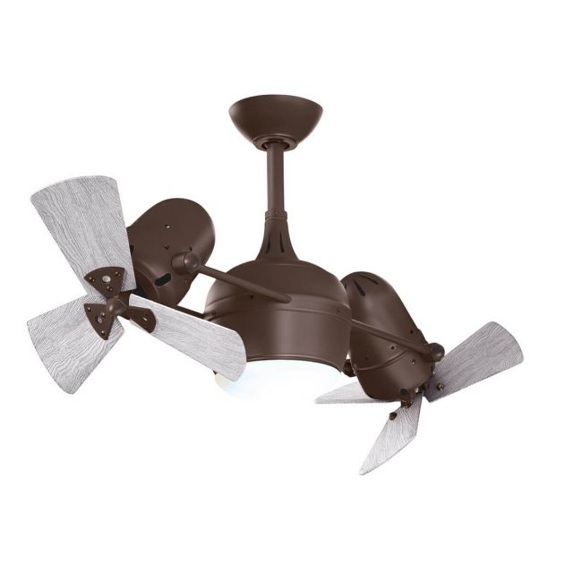 Matthews Fan Company DGLK-TB-WDBW Dagny 38 inch 6 Blade Dual Rotational LED Ceiling Fan in Textured Bronze with Barnwood Tone Blade