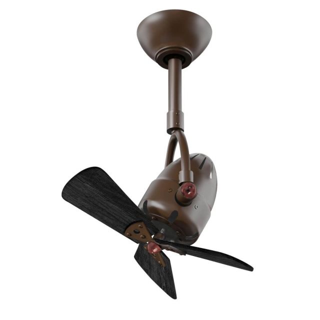 Matthews Fan Company Diane 16 inch 3 Blade Directional Ceiling Fan in Textured Bronze with Matte Black Blade DI-TB-WDBK