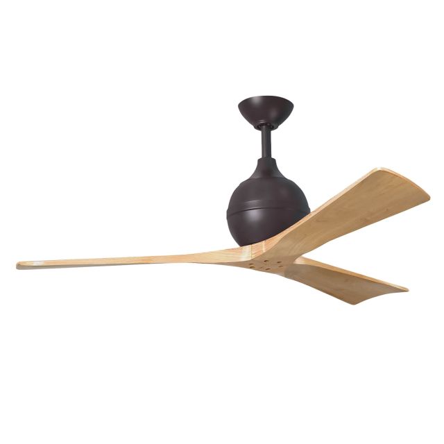 Matthews Fan Company IR3-TB-LM-52 Irene 52 inch 3 Blade Paddle Ceiling Fan in Textured Bronze with Light Maple Blades
