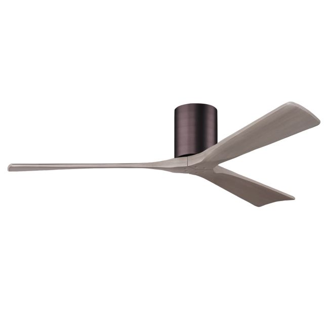 Matthews Fan Company IR3H-BB-GA-60 Irene 60 inch 3 Blade Paddle Flush Mounted Ceiling Fan in Brushed Bronze with Gray Ash Blades