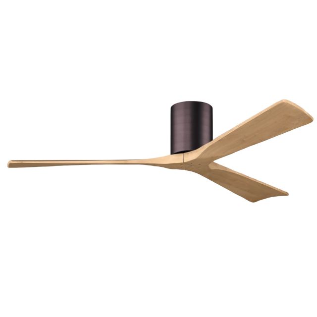 Matthews Fan Company IR3H-BB-LM-60 Irene 60 inch 3 Blade Paddle Flush Mounted Ceiling Fan in Brushed Bronze with Light Maple Blades