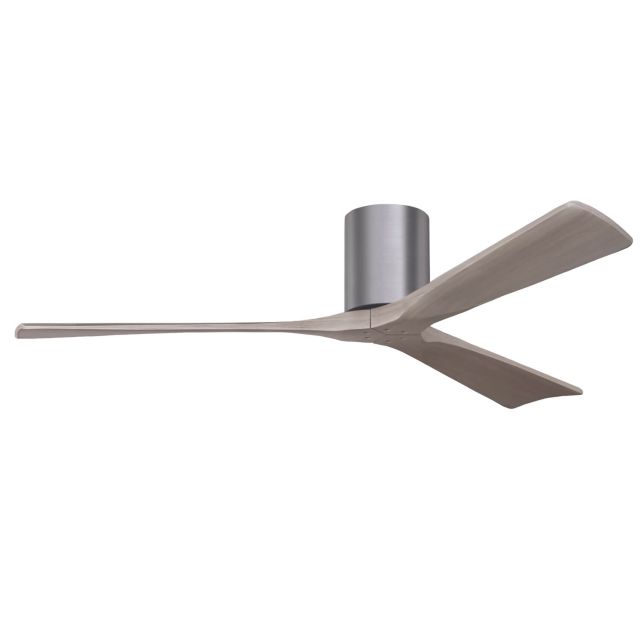 Matthews Fan Company IR3H-BP-GA-60 Irene 60 inch 3 Blade Paddle Flush Mounted Ceiling Fan in Brushed Pewter with Gray Ash Blades