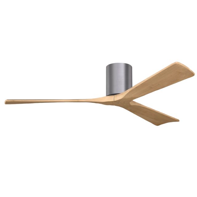 Matthews Fan Company Irene 60 inch 3 Blade Paddle Flush Mounted Ceiling Fan in Brushed Pewter with Light Maple Blades IR3H-BP-LM-60