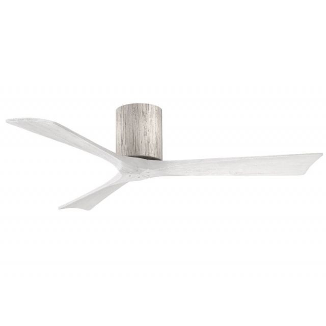 Matthews Fan Company Irene 52 inch 3 Blade Paddle Flush Mounted Ceiling Fan in Barnwood with Matte White Blade IR3H-BW-MWH-52