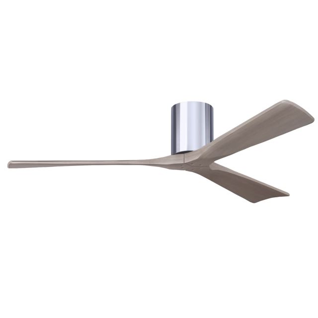 Matthews Fan Company IR3H-CR-GA-60 Irene 60 inch 3 Blade Paddle Flush Mounted Ceiling Fan in Polished Chrome with Gray Ash Blades