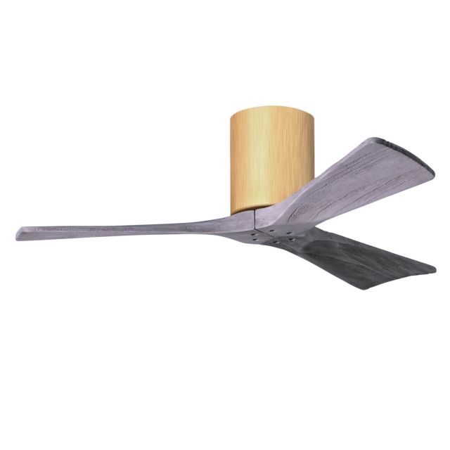 Matthews Fan Company Irene 42 inch 3 Blade Paddle Flush Mounted Ceiling Fan in Light Maple with Barn Wood Blades IR3H-LM-BW-42