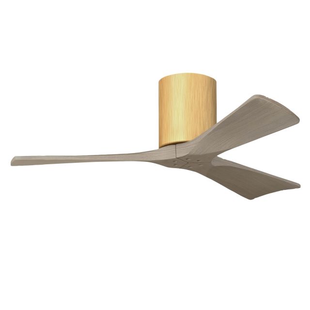 Matthews Fan Company IR3H-LM-GA-42 Irene 42 inch 3 Blade Outdoor Ceiling Mount Paddle Fan in Light Maple with Gray Ash Blades