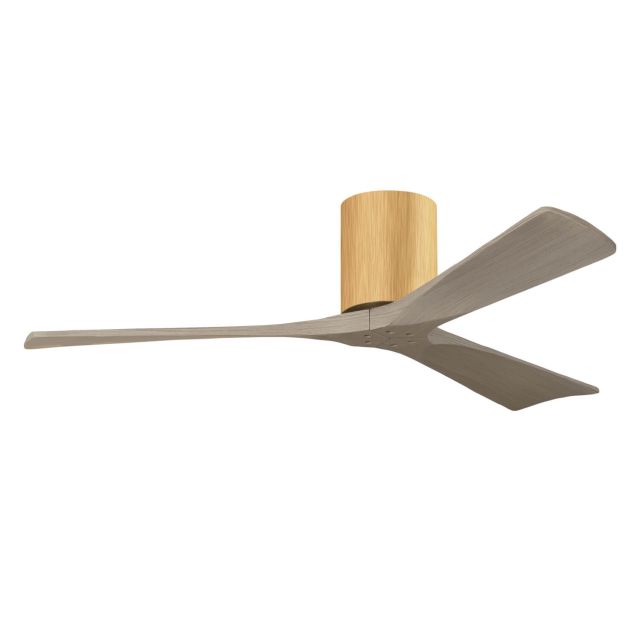 Matthews Fan Company Irene 52 inch 3 Blade Outdoor Ceiling Mount Paddle Fan in Light Maple with Gray Ash Blades IR3H-LM-GA-52