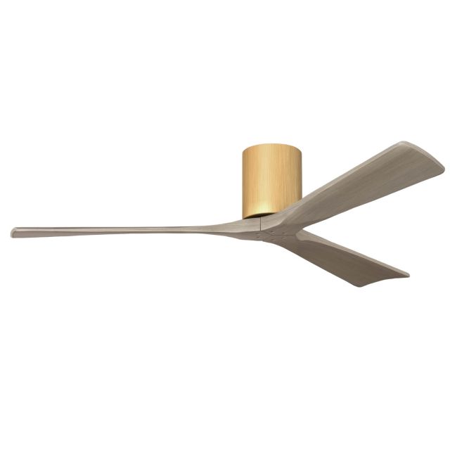 Matthews Fan Company Irene 60 inch 3 Blade Outdoor Ceiling Mount Paddle Fan in Light Maple with Gray Ash Blades IR3H-LM-GA-60