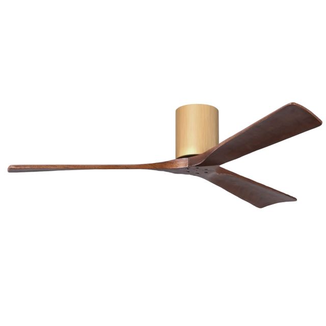 Matthews Fan Company Irene 60 inch 3 Blade Paddle Flush Mounted Ceiling Fan in Light Maple with Matte White Blades IR3H-LM-WA-60
