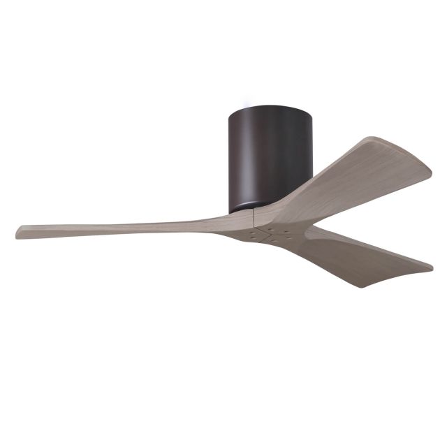Matthews Fan Company IR3H-TB-GA-42 Irene 42 inch 3 Blade Paddle Flush Mounted Ceiling Fan in Textured Bronze with Gray Ash Blades
