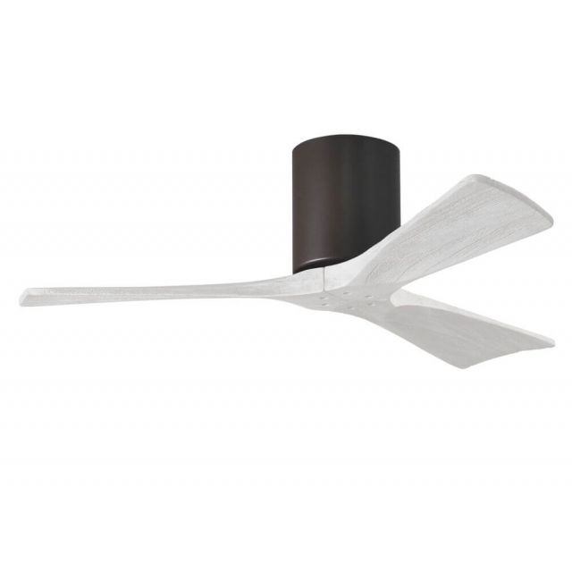 Matthews Fan Company Irene 42 inch 3 Blade Paddle Flush Mounted Ceiling Fan in Textured Bronze with Matte White Blade IR3H-TB-MWH-42