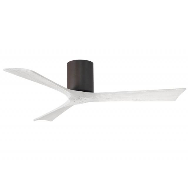 Matthews Fan Company IR3H-TB-MWH-52 Irene 52 inch 3 Blade Paddle Flush Mounted Ceiling Fan in Textured Bronze with Matte White Blade