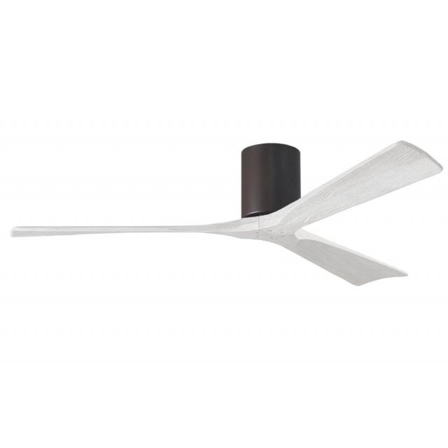 Matthews Fan Company IR3H-TB-MWH-60 Irene 60 inch 3 Blade Paddle Flush Mounted Ceiling Fan in Textured Bronze with Matte White Blade