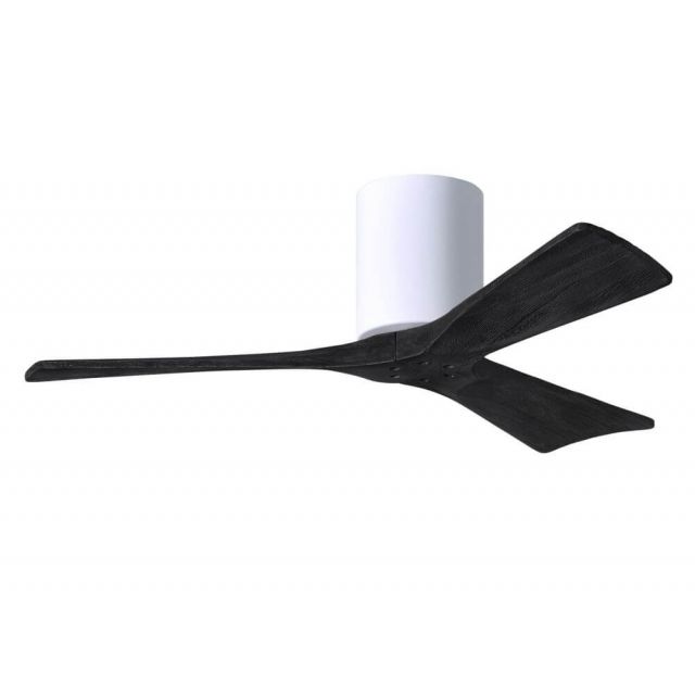 Matthews Fan Company IR3H-WH-BK-42 Irene 42 inch 3 Blade Paddle Flush Mounted Ceiling Fan in White with Matte Black Blade