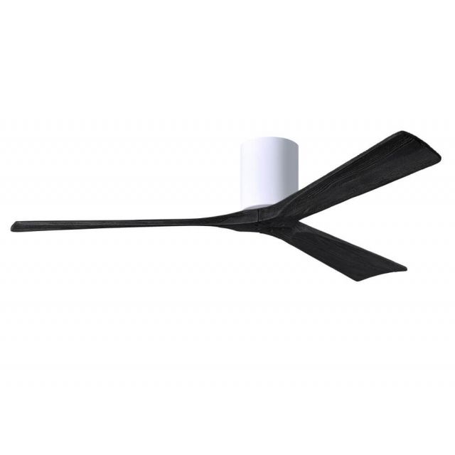 Matthews Fan Company IR3H-WH-BK-60 Irene 60 inch 3 Blade Paddle Flush Mounted Ceiling Fan in White with Matte Black Blade