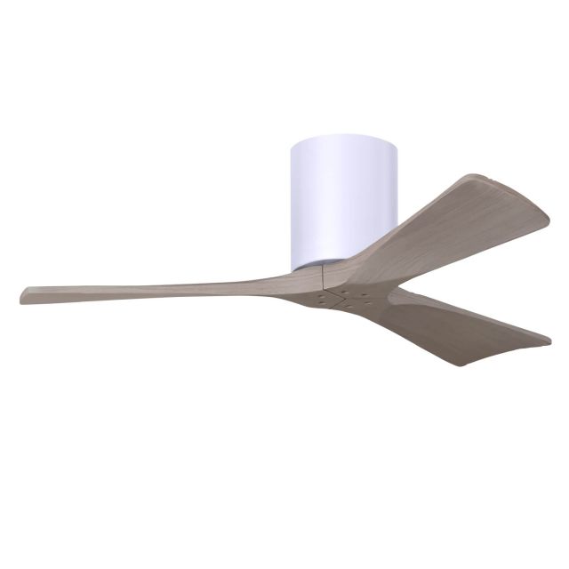 Matthews Fan Company IR3H-WH-GA-42 Irene 42 inch 3 Blade Paddle Flush Mounted Ceiling Fan in Matte White with Gray Ash Blades