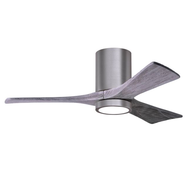 Matthews Fan Company IR3HLK-BP-BW-42 Irene 42 inch 3 Blade LED Paddle Flush Mounted Ceiling Fan in Brushed Pewter with Barn Wood Blades