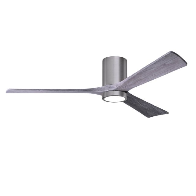 Matthews Fan Company Irene 60 inch 3 Blade LED Paddle Flush Mounted Ceiling Fan in Brushed Pewter with Barn Wood Blades IR3HLK-BP-BW-60