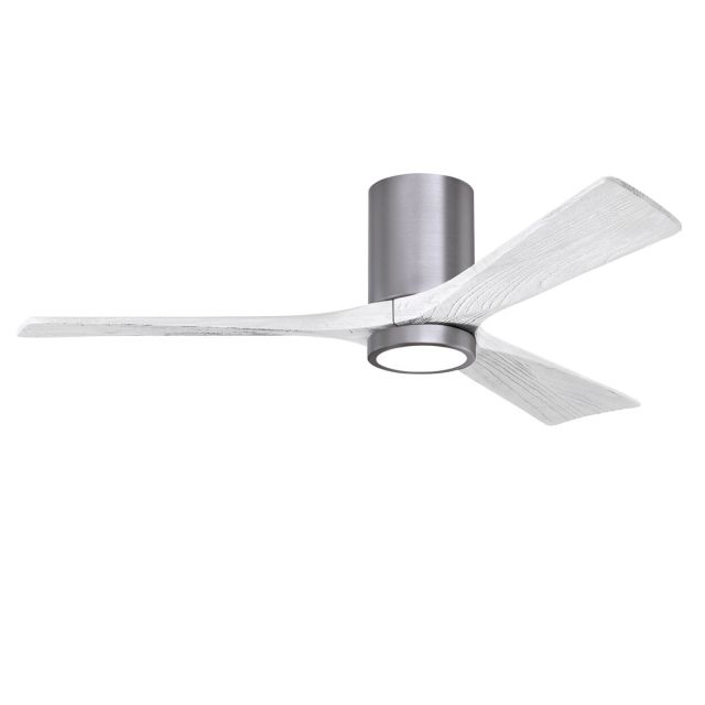 Matthews Fan Company IR3HLK-BP-MWH-52 Irene 52 inch 3 Blade LED Paddle Flush Mounted Ceiling Fan in Brushed Pewter with Matte White Blades
