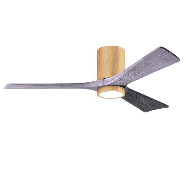 Matthews Fan Company Irene 52 inch 3 Blade LED Paddle Flush Mounted Ceiling Fan in Light Maple with Barn Wood Blades IR3HLK-LM-BW-52