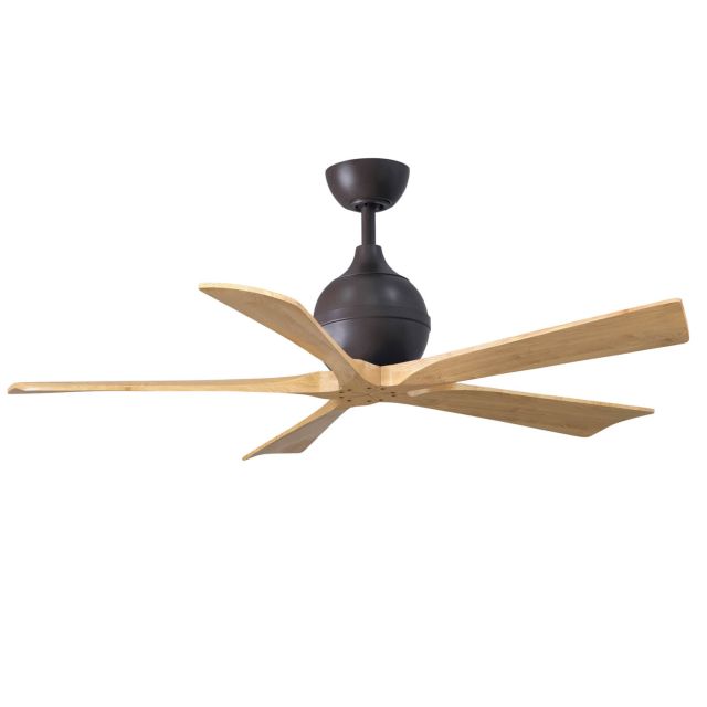 Matthews Fan Company Irene 52 inch 5 Blade Paddle Ceiling Fan in Textured Bronze with Light Maple Blades IR5-TB-LM-52