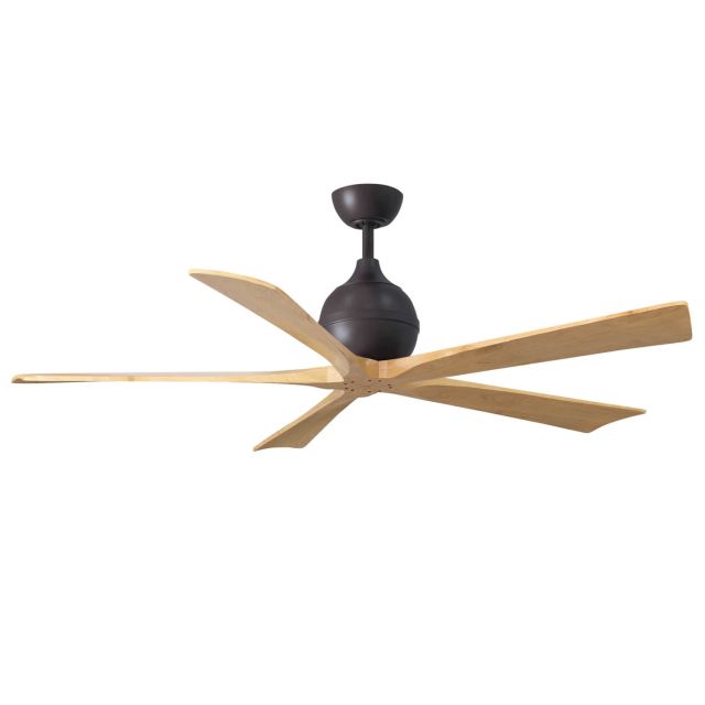 Matthews Fan Company Irene 60 inch 5 Blade Paddle Ceiling Fan in Textured Bronze with Light Maple Blades IR5-TB-LM-60