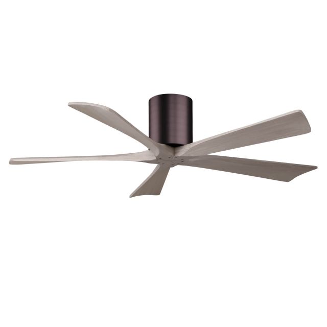 Matthews Fan Company IR5H-BB-GA-52 Irene 52 inch 5 Blade Paddle Flush Mounted Ceiling Fan in Brushed Bronze with Gray Ash Blades