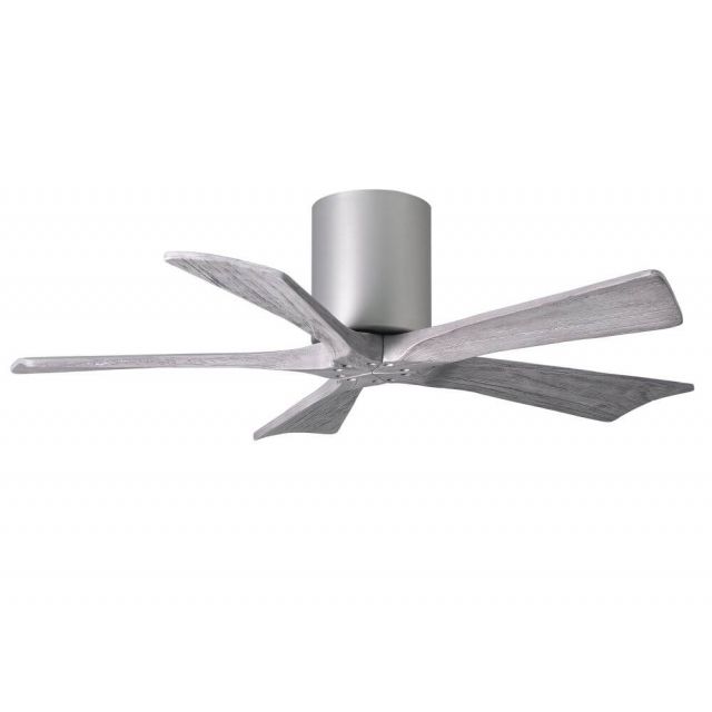 Matthews Fan Company IR5H-BN-BW-42 Irene 42 inch 5 Blade Paddle Flush Mounted Ceiling Fan in Brushed Nickel with Barnwood Blade