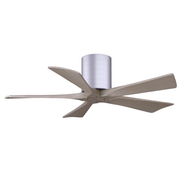 Matthews Fan Company IR5H-BN-GA-42 Irene 42 inch 5 Blade Paddle Flush Mounted Ceiling Fan in Brushed Nickel with Gray Ash Blades