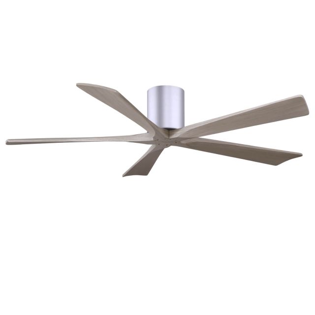Matthews Fan Company Irene 60 inch 5 Blade Paddle Flush Mounted Ceiling Fan in Brushed Nickel with Gray Ash Blades IR5H-BN-GA-60