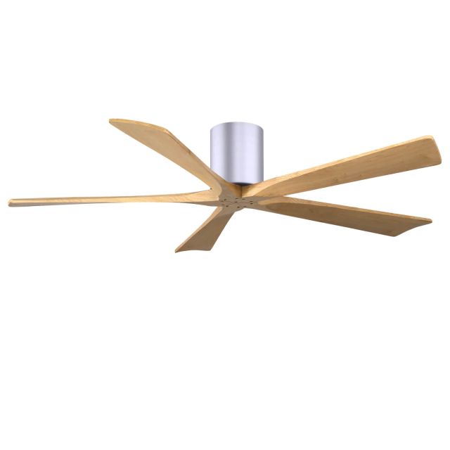 Matthews Fan Company IR5H-BN-LM-60 Irene 60 inch 5 Blade Paddle Flush Mounted Ceiling Fan in Brushed Nickel with Light Maple Blades