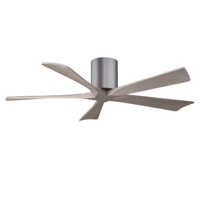Matthews Fan Company IR5H-BP-GA-52 Irene 52 inch 5 Blade Paddle Flush Mounted Ceiling Fan in Brushed Pewter with Gray Ash Blades