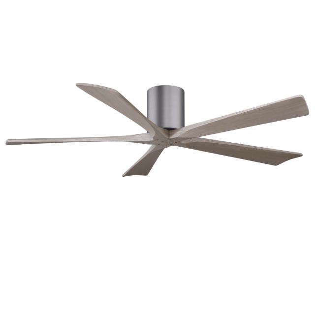 Matthews Fan Company IR5H-BP-GA-60 Irene 60 inch 5 Blade Paddle Flush Mounted Ceiling Fan in Brushed Pewter with Gray Ash Blades