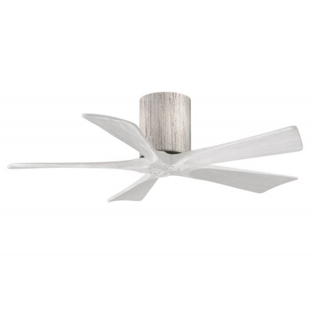 Matthews Fan Company Irene 42 inch 5 Blade Paddle Flush Mounted Ceiling Fan in Barnwood with Matte White Blade IR5H-BW-MWH-42